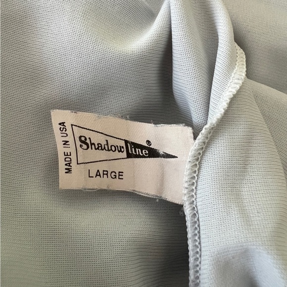 Vintage Made in USA All Nylon Shadowline Long Gray Gown with Flutter Sleeves - Picture 10 of 11